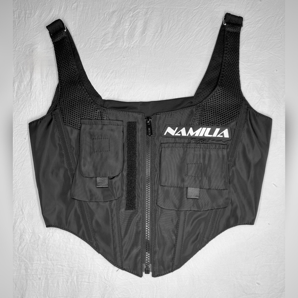 Namilia Black Tactical Nylon Corset Top